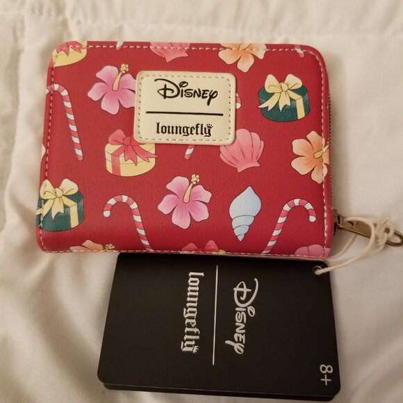 Loungefly Disney Wallet Stitch & Angel Holiday Tree Mini Zipper Scrump Christmas - Picture 7 of 8